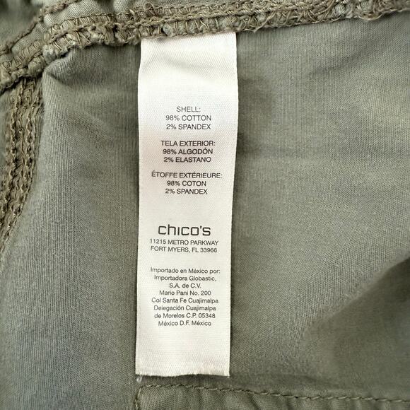 Chico's Women's Knee Length Khaki Bermuda Shorts Front and Back Pockets - 16 - Picture 9 of 10